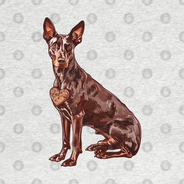 Valentine Doberman Pinscher Shaped Chocolate by Chromatic Fusion Studio